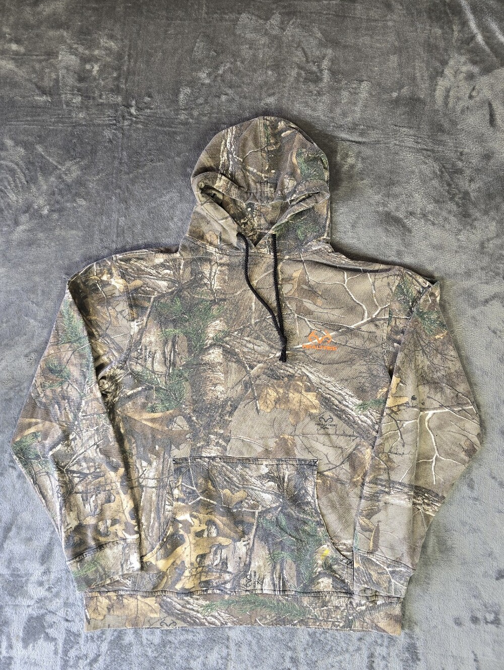 Y2K Realtree Camo Camouflage Hoodie Size Large Faded